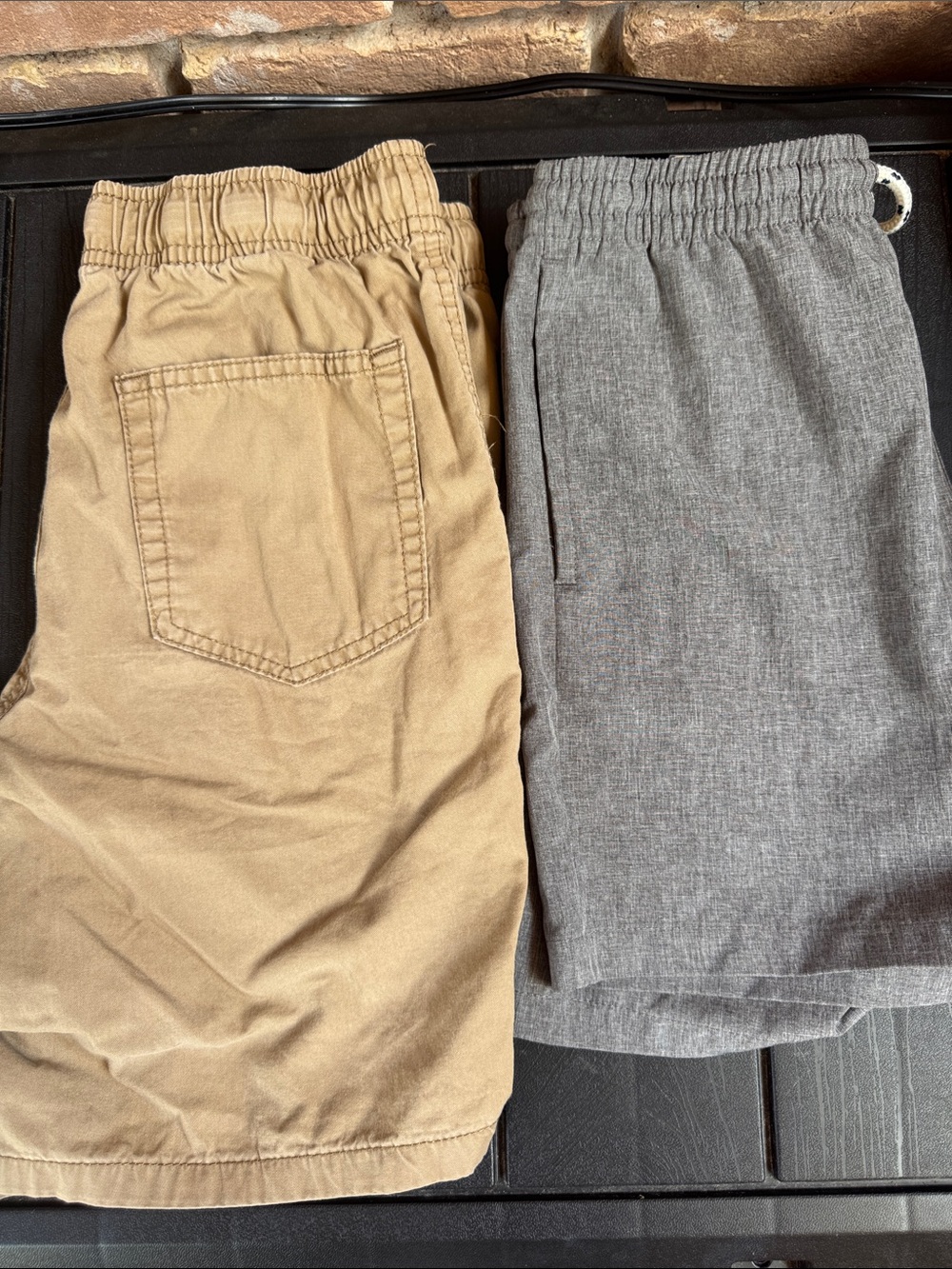 Kids Elastic-Waist Shorts Pack - Khaki and Gray